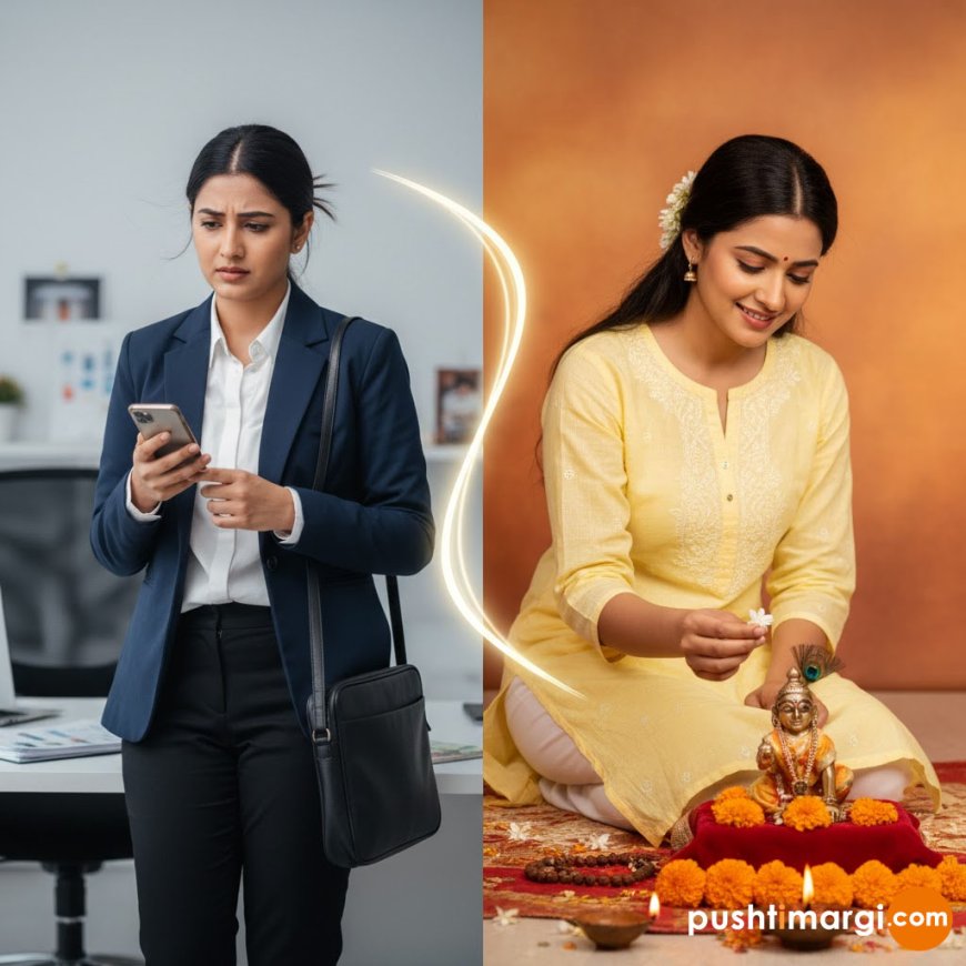 વર્કિંગ વુમન માટે શ્રી ઠાકોરજીની સેવા: સ્ટ્રેસ-ફ્રી લાઇફનો પાવરફુલ મંત્ર